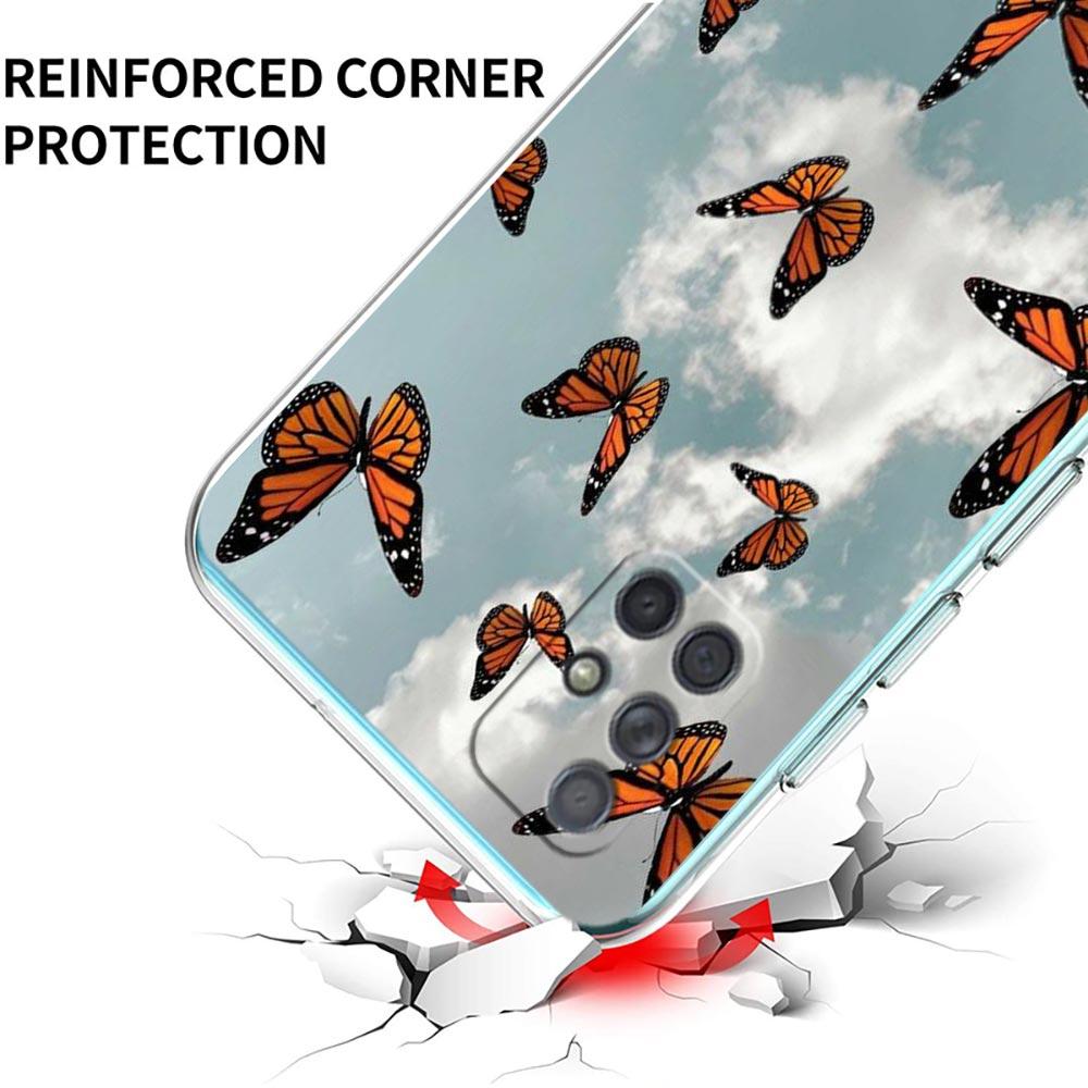 Clear Phone Case for Samsung Galaxy A13 A51 A71 A21S A12 A11 A31 A52 A41 A23 A53 A73 A32 5G A03S Soft Silicone Cover Butterfly
