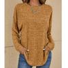 2023 Dames Casual Vintage Effen Kleur T-shirt Lente Herfst Mode Ronde Hals Lange Mouw Los Elegante Alles-passende Pullovers