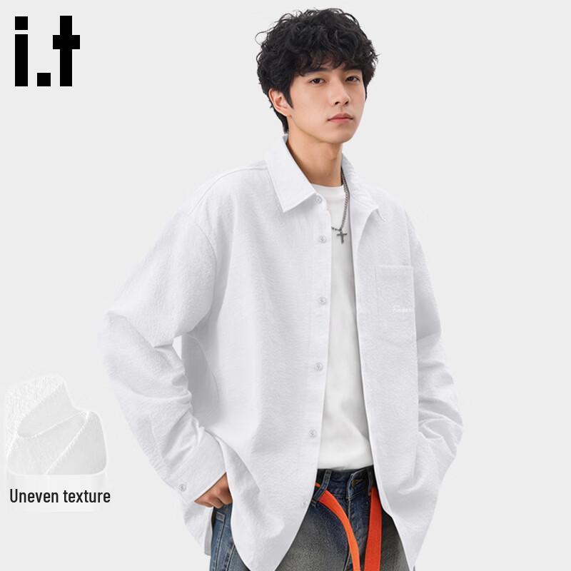 Fingercroxx Men's Textured Long Sleeve Casual Shirt