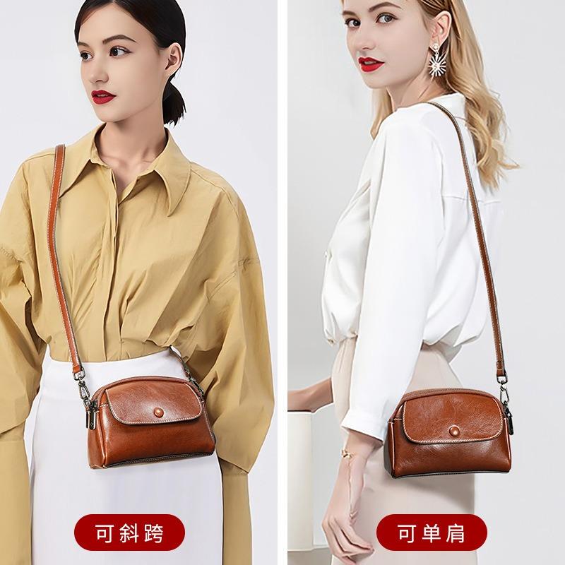 Bag Women's Spring and Summer New Leather Women's Bag Mobile Phone Bag High-end Sense Large Capacity Shoulder Crossbody Exquisite Small Bag