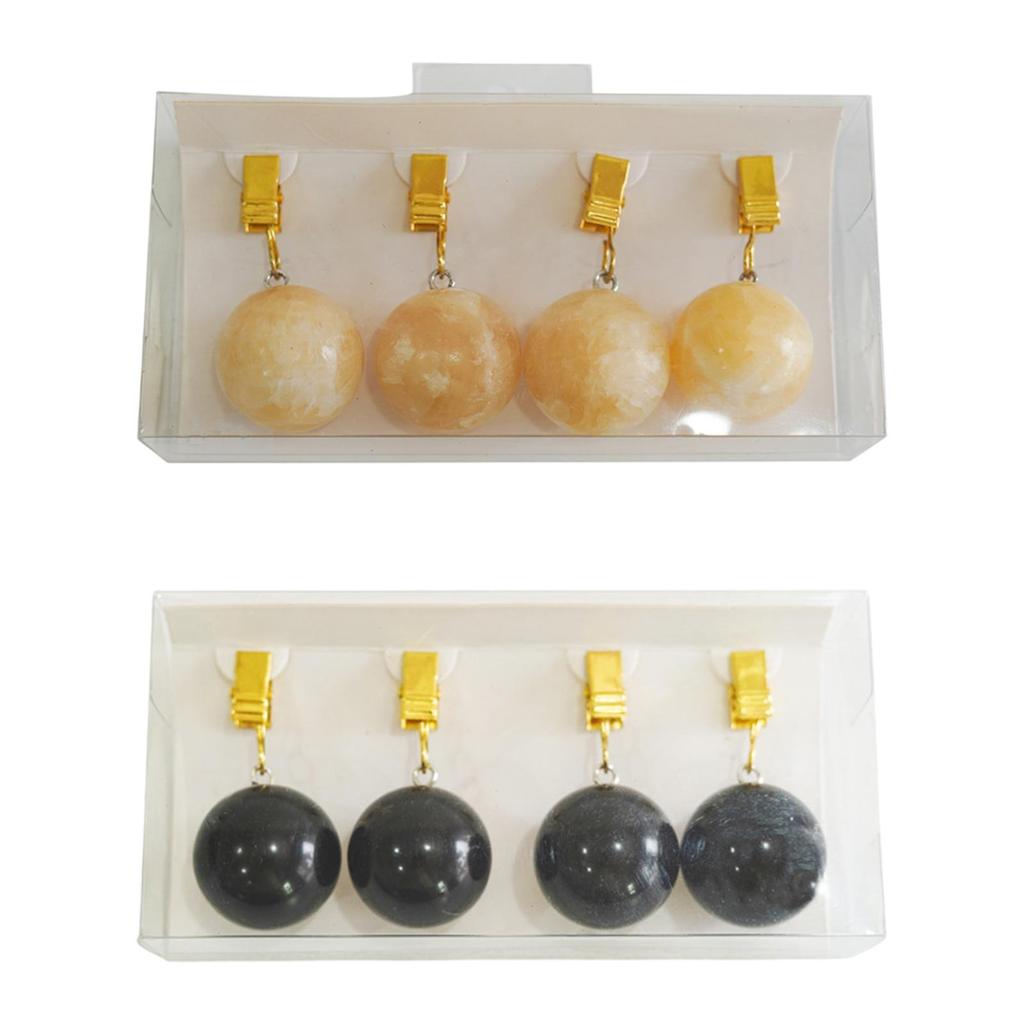 4Pcs Tablecloth Weights with Rust Resistant Clip Table Cover Pendant Stones for Flags Outdoor Party Garden Family Dinner Desk