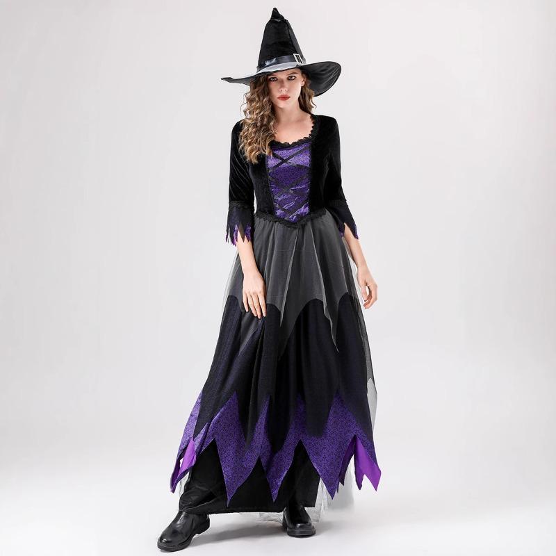 

Halloween, adult purple witch vampire dress sub cosplay costume S