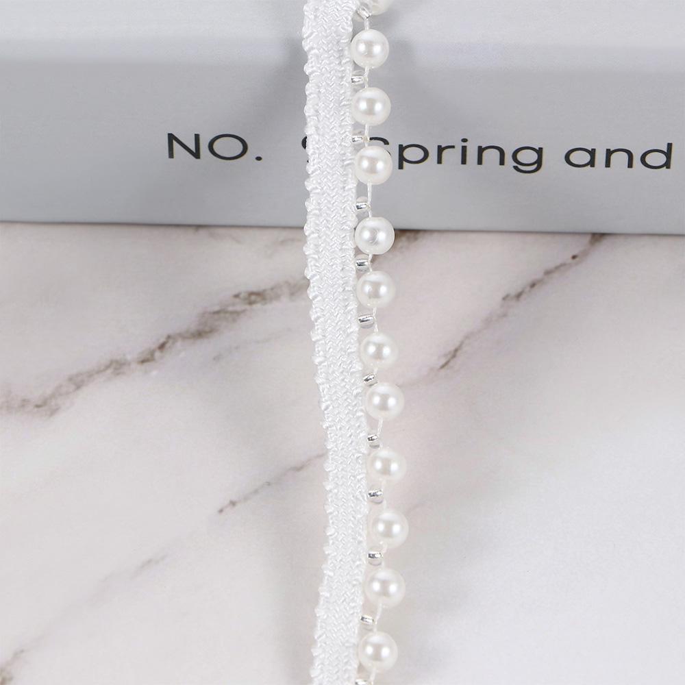 Embroidered Craft Sewing Accessories Fabric Bridal Applique Wedding Dress Decor Lace Trim Beaded Ribbon M