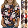 Print Tops For Youth Girls 5-16 Years Round Neck 3/4 Sleeves T-Shirts Trendy Tops Outfit Tees