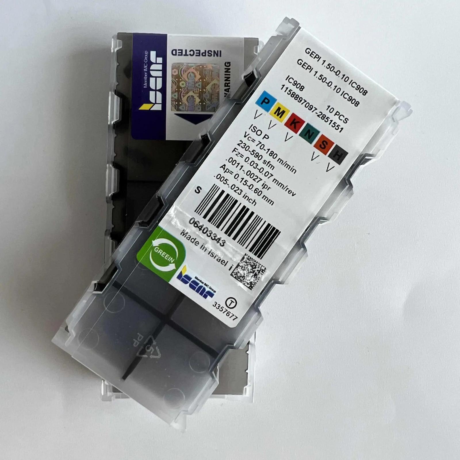 

ISCAR / GEPI1.50-0.10 IC908 /Industrial indexable carbide inserts 10 Pcs