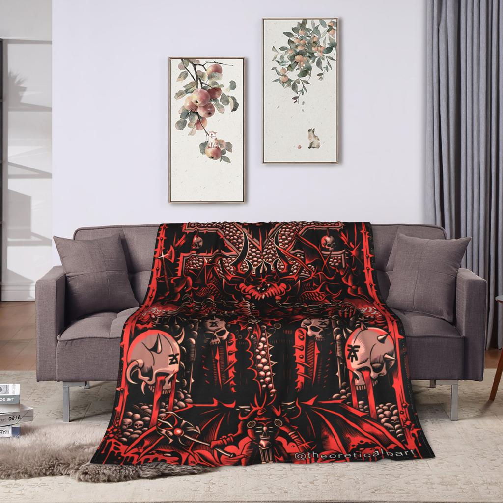 Dark Gods Blanket Soft Funny Plush Throw Blanket For Couch Chair Sofa Bed Picnic Flannel Bedspread Bed Cover