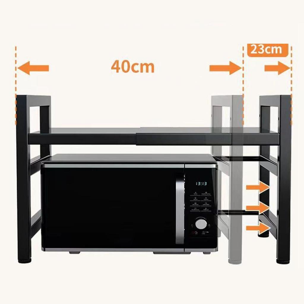 Adjustable Microwave Oven Rack for Bakers, Kitchen Utensil Storage Rack, Iron Construction, Suitable