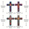 11.8*16 inch Floral Cross Wall Decor Easter Wooden Christians Cross Sign Mexican Style Inspirational Christians Hanging Sign