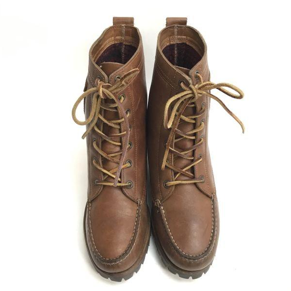 Ralph Lauren Leder Schnürstiefel Braun Größe 23.5-24.5 Vibram Sohle Vintage(GEBRAUCHT)