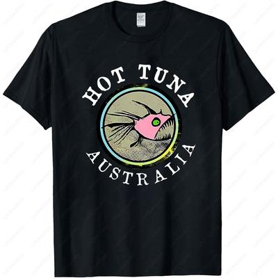 Hot Sale Tuna Printed Australia Mens TShirt Gyms Fitness Casual Fashion Loose Breathe Shirt Streetwear Hipster Cartoon Male Tee