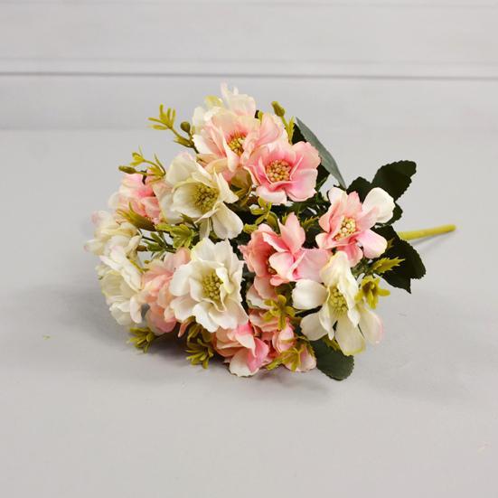 Fake Flower Useful Anti-fade Clear Texture Simulation Flower DIY Bridal Bouquet 6 Forks Artificial Cherry Blossom Artificial Flower
