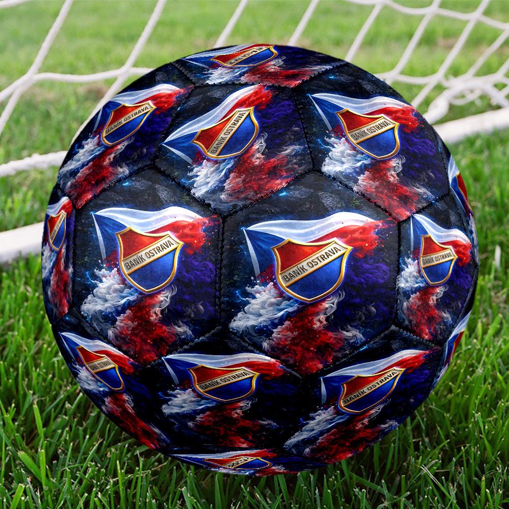 Fc Banik Ostrava Crest Size 5 Soccer Balls, High-Quality, Anti-Slip, Protective Football, a Unique Gift Suitable for Birthdays, Christmas