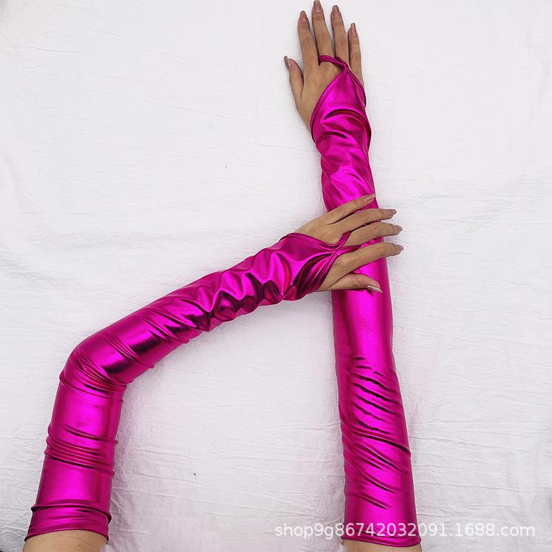 Lacklederbeschichtete Hakenfingerhandschuhe Sexy Damen Flirtende Dessous Erwachsene Paare Weihnachtshandschuhe