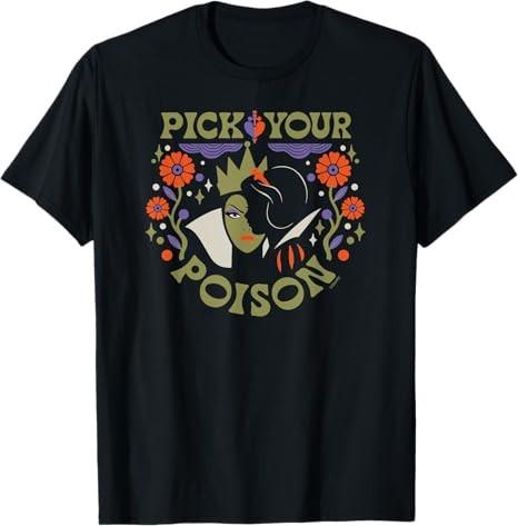 Princess Snow White And Evil Queen Pick Your Poison Black TShirt S