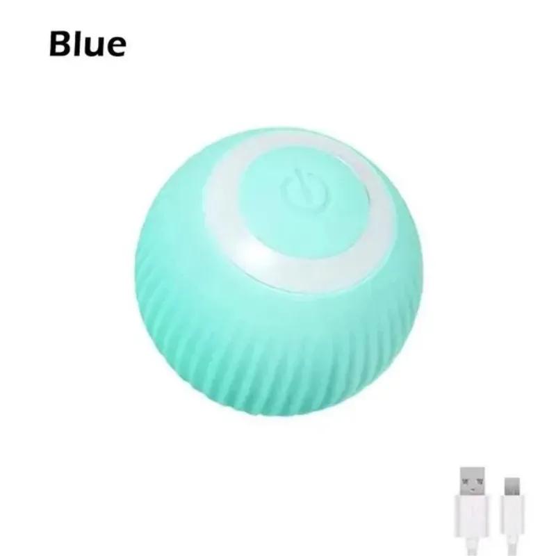 

Cat Toy Ball Self Hi Soothing Tool Cat Playing Stick Electric Intelligent Cat Playing Ball Pet Supplies синий
