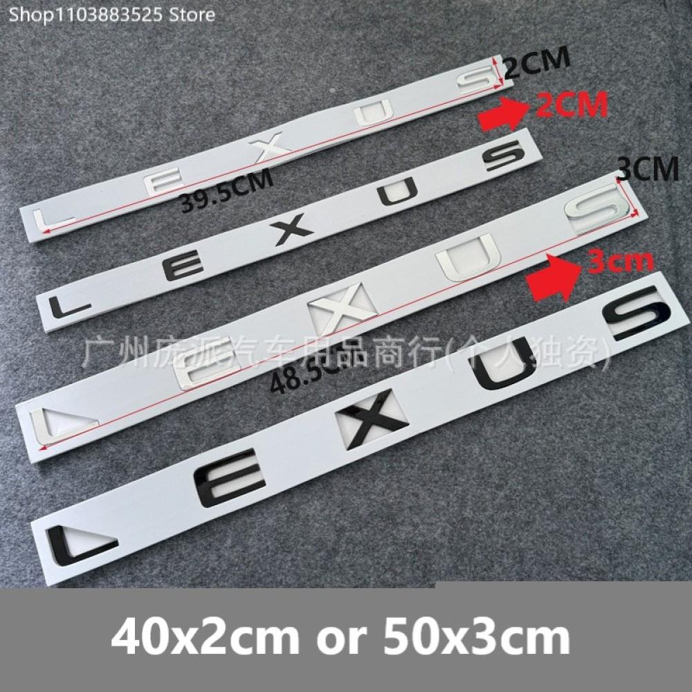 Emblems 5 English Letter Stickers Fit For Lexus NX260 RX350 GX550 CT200H IS250 CT IS LS ES NX RX UX GX GX470 RX400 ES300 GS300 F