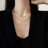 Korean New Double-layer Simple Snake Necklaces For Women Gold Clavicle Necklace  Girlfriend Gift