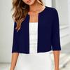 Cardigan Corto da Donna a Manica a Tre Quarti Vestibilità Larga Giacca Bolero Colorata per Abbigliamento Casual