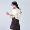 Women's French Elegant Lace Patchwork Semi-High Neck Knit Sweater