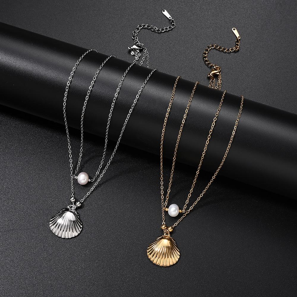 Stainless Steel Two-Layer Pearl Necklace: Anti-Oxidation, Non-Fading