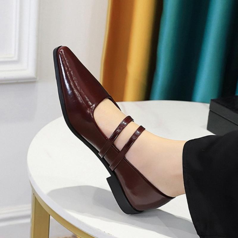 2025 New Fashion High Quality Pointed Toe Women Mary Jane Shoes Fashion Shallow Dress Low Heel Shoes