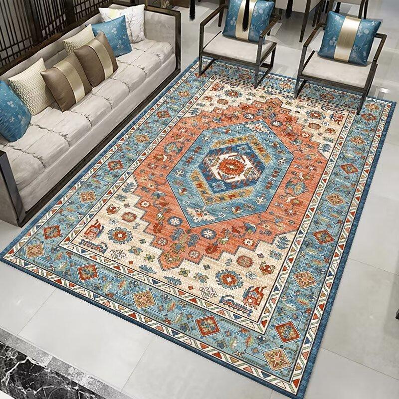 Vintage Persian Carpets Living Room Hall Sofa Chair Area Rug Retro Bohemian Large Carpet Room Decoration Home Floor Mat Washable