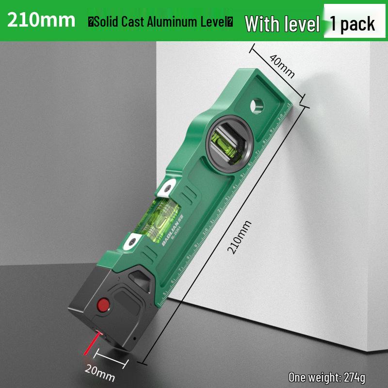 

High-Precision Electronic Level with Strong Magnet and Small Laser Angle Measurement Ruler