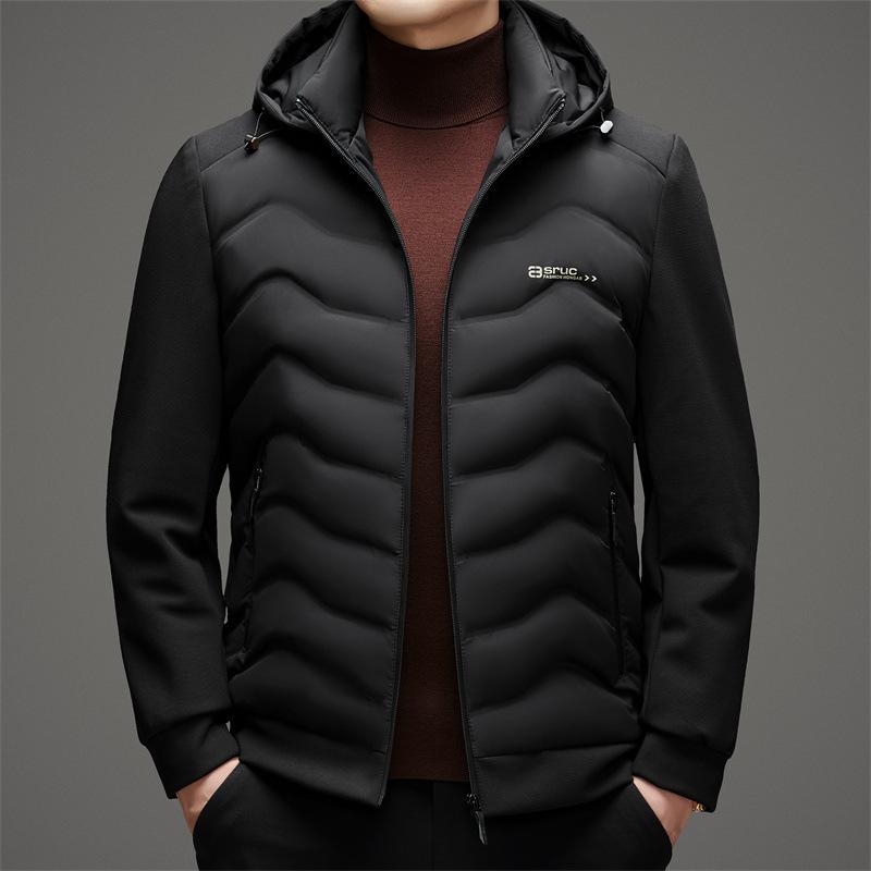 

Мужская куртка-пуховик, осенняя, новая, съемный капюшон, утиный пух, деловой, повседневный, однотонный, универсальный, повседневный, для мужчин 4XL