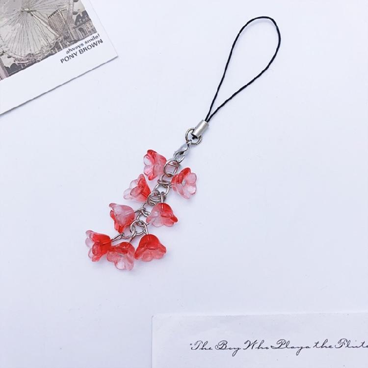 Handmade Phone Lanyard Fashion Keychain Lilys of the Valley Flower Phone Chains