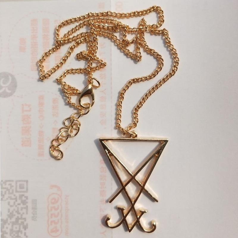 Pečeť Lucifera Satanistický sigil Baphometa Kovový přívěsek Náhrdelník Gotický Temný pohanský Satan Mužská Móda Dárkové Doplňky