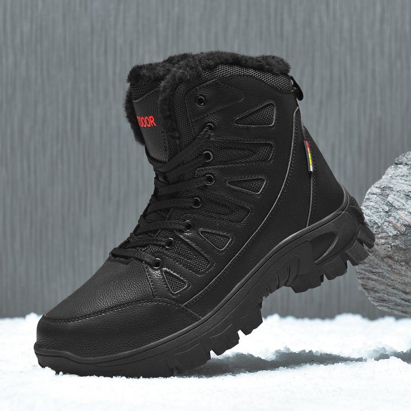 Fashion Winter Thickened Warm, Anti-slip and Wear-resistant Combat Boots Men's Mountaineering Training Desert Boots Cotton Boots