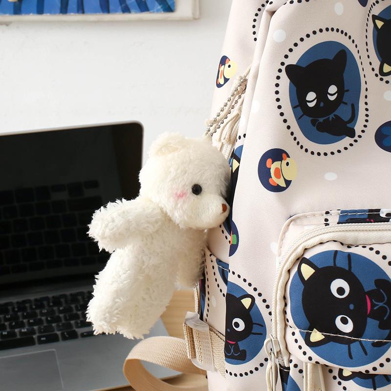 

Школьный рюкзак Рюкзак для начальной школы Женский от трех до шести Милый рюкзак с кошкой Набор из трех предметов Большая вместимость мультяшный дорожный рюкзак