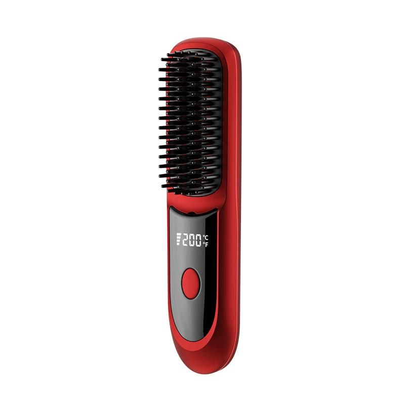 

Cepillo alisador de pelo inalámbrico, plancha de pelo portátil con iones negativos para peinar