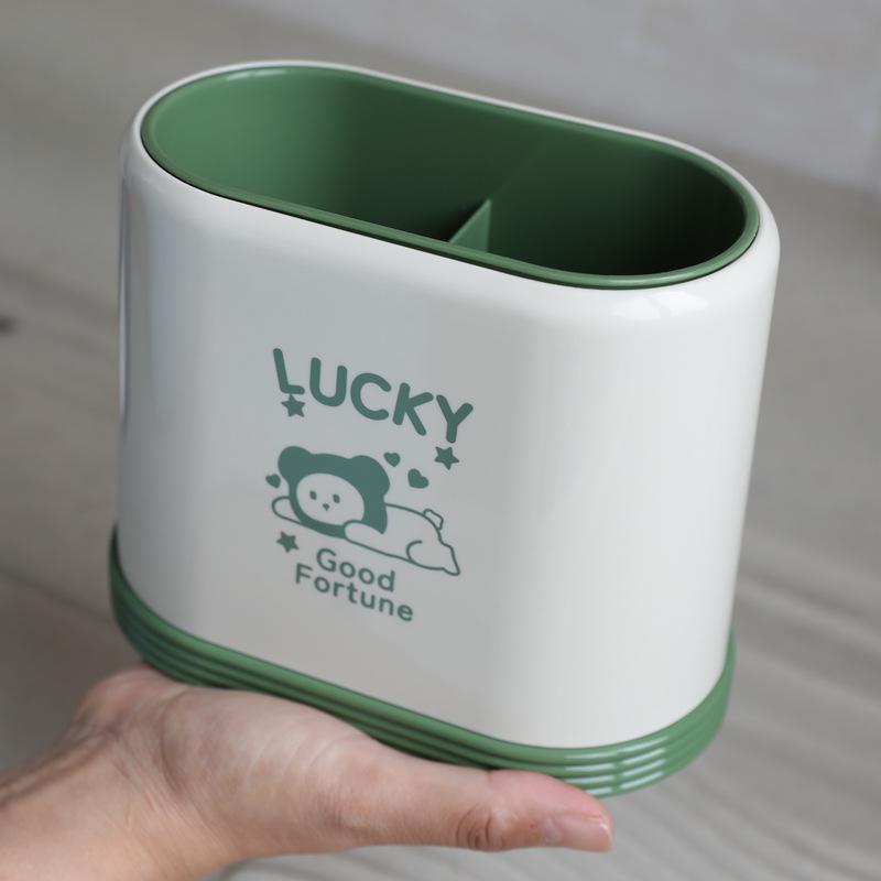 Chopstick Holder with Draining Lid - Kitchen Tableware Storage Basket