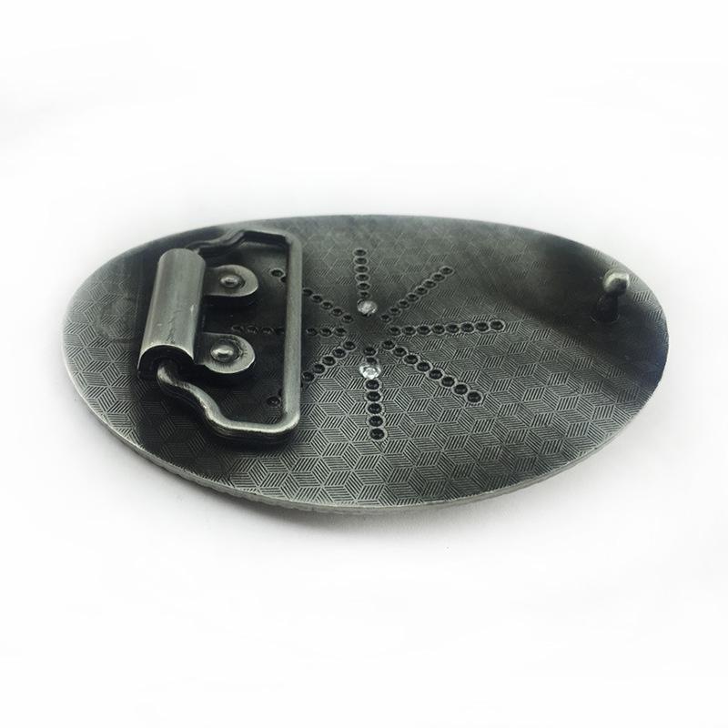 Taurus Western Style Zinc Alloy Bull Head Leather Belt with Vintage Patterned Buckle