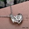 Elegant Heart Shaped Pendant Necklace for Women Brilliant Round Stone Center Design Dainty Romantic Everyday Party Jewelry Gift for Her