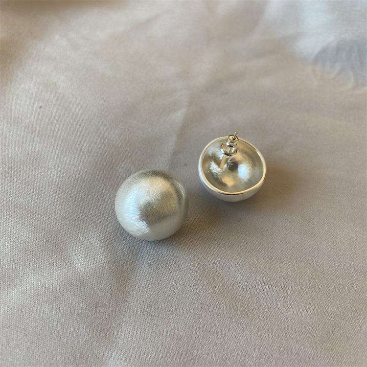 Gebürstet Matte Runde Kugel Vergoldete Silber Stecker