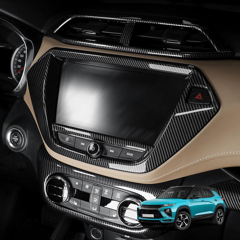 For Chevrolet Trailblazer Carbon Fiber ABS 8inch Screen Navigation Center Control Panel Cover Trim