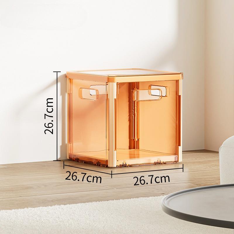

Large Capacity Transparent Home Storage Box Organizer Plastic Folding Box with Lid Toys Tool Sundries Wardrobe Clothes Organizer помаранчевий