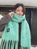 New Women'S Solid Striped Scarf Winter Warm Soft Fringe Shawl Korean Fashion Colorful Thick Wrap Scarves For Ladies Male Unisex