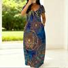 Breathable Round Neck Short Sleeve Plus Size Gown For Ladies Summer Casual Life