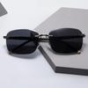 2PCS Fashionable Edge-Cut Frameless Sunglasses New Arrival Men's Driving Glasses UV Protection Sunscreen Optical Glasses