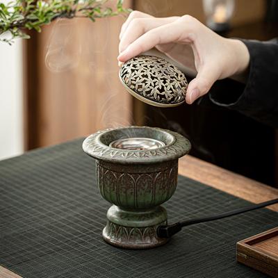 Scalda Incenso Elettrico ad Alta Temperatura Scalda Aroma Digitale per Trucioli di Legno Oli Essenziali Bruciatura a Secco con Timer e Temperatura Costante