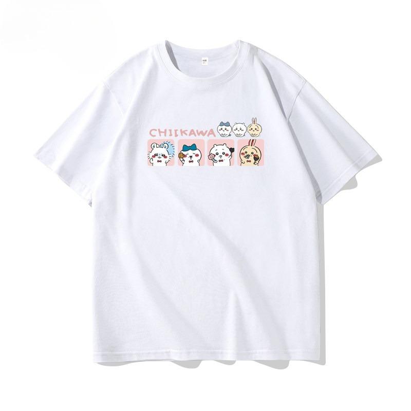 Chiikawa Funny Expression Graphic TShirt Men Women Couple ONeck Loose Casual Summer ShortSleeve Streetwear Daily Gift Top
