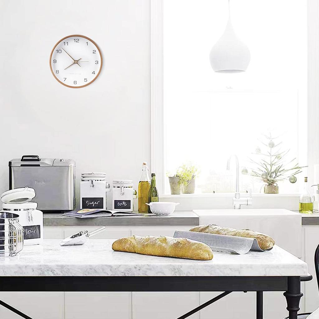 IFEND Stylish Wall Clock, Silent, Non-Radio-Controlled, Continuous Second Hand, 25cm, Nordic Design, Includes One Battery and Hook (White (30cm))