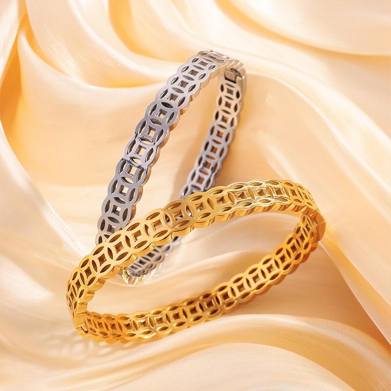 Hohles Antikes Münzarmband Mädchen High-End Literarisches Retro-Armband