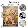 Kit Perle Leone Maestoso Pittura Artistica 5D con Strass Rotondi Fatta a Mano Quadro da Parete Decorazione Elegante per la Casa Regalo per Uso Quotidiano e Festivo