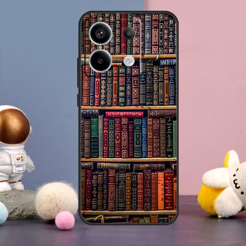Read Books illustration Case For Xiaomi Redmi Note 14 13 9 10 11 12 15 Pro Plus Redmi 15 15C 14C 10C 12C 13C Cover