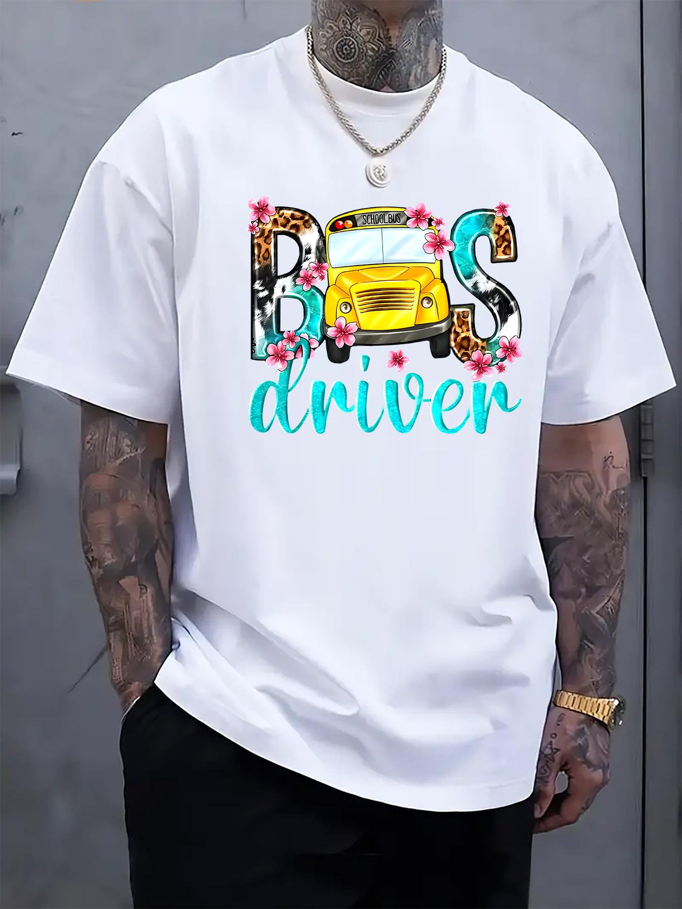 Casual Bus Driver Graphic Tshirt - Vibrant Yellow School ... M