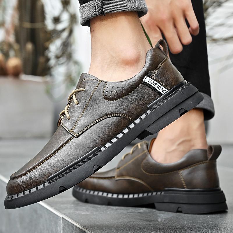 Fashion 2025 Men's Lace-up Oxford Shoe Outdoor Jogging Shoes Office Men's Dress Shoes Italian Business Genuine Leather Casual Shoes